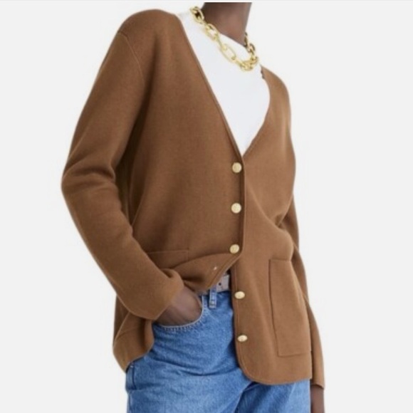 J. Crew Sweaters - J. Crew Giselle V-Neck Sweater Blazer in Brown Size S